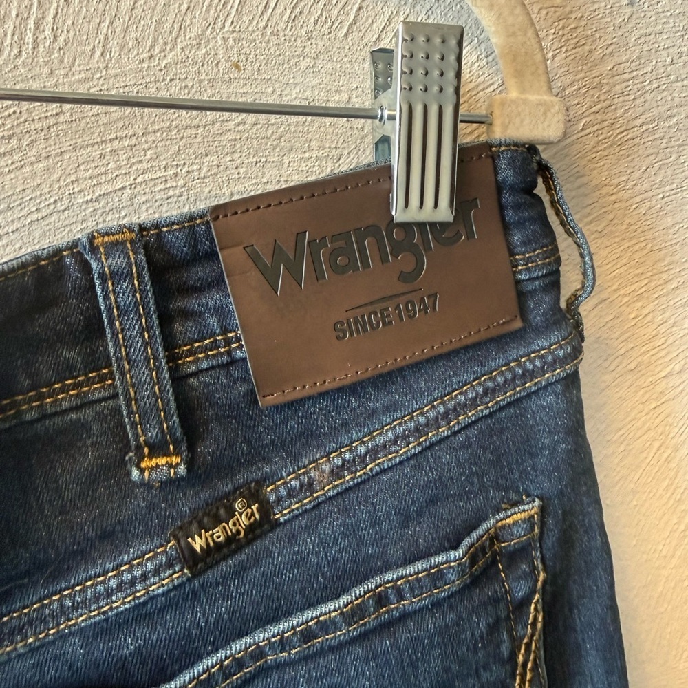 Wrangler Dark Wash Straight Leg Jeans 38x29 Vintage Y2K Dad Fit High Rise Denim - Picture 5 of 6